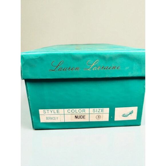 Lauren Lorraine Gold Rhinestone Peep Toe Heels Size 3 NIB Sparkly Formal Shoes - Picture 9 of 9